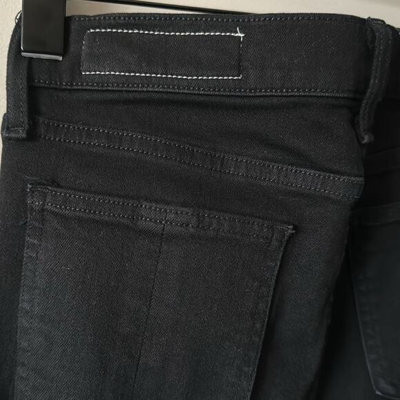 RAG & BONE DOUBLE HEM CROP FLARE JEANS SIZE 27 BLACK & CHARCOAL - Picture 5 of 7